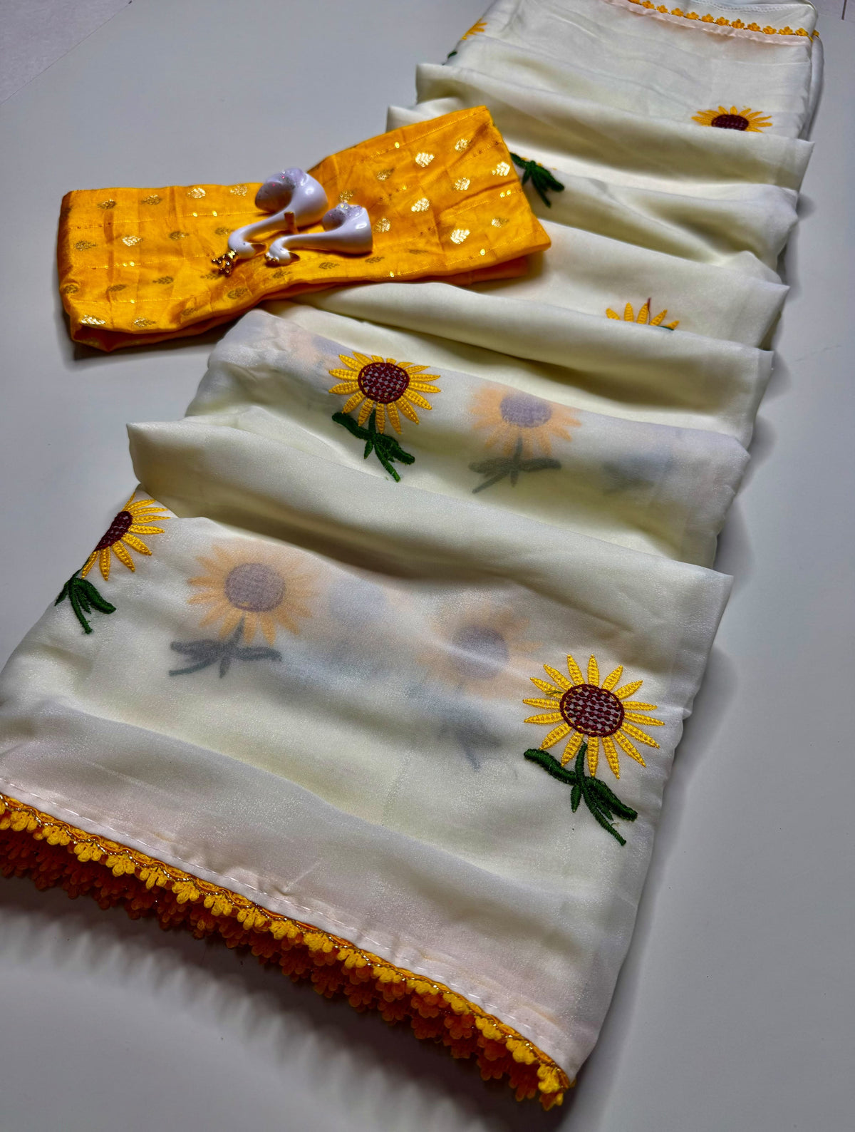 navratri special offwhite sarees