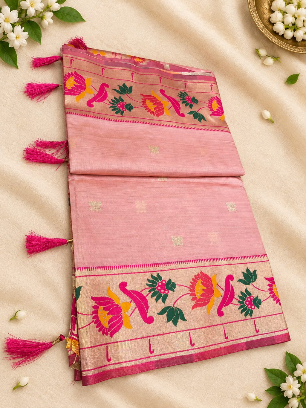 tissu lotus paithani
